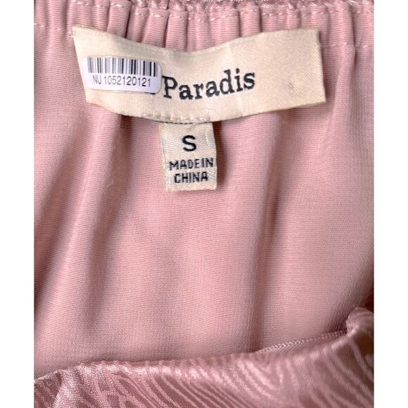 Du Paradis Anthropologie Cross-Neck Satin Jumpsuit in Pink, Size Small - Picture 6 of 9